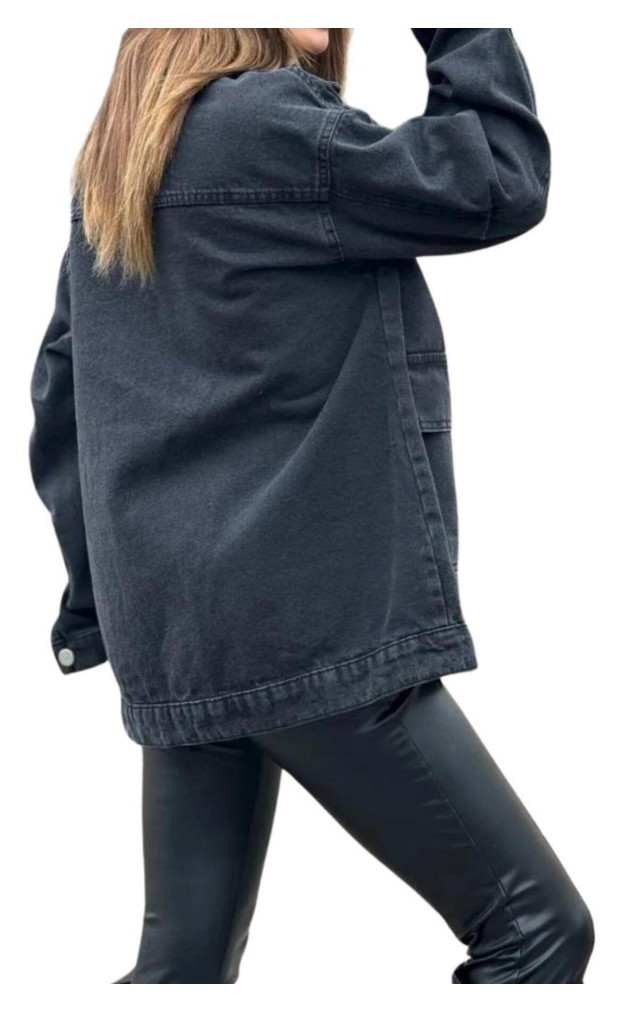 Pasaklı Giyim Oversize Kot Ceket KT001484 Siyah