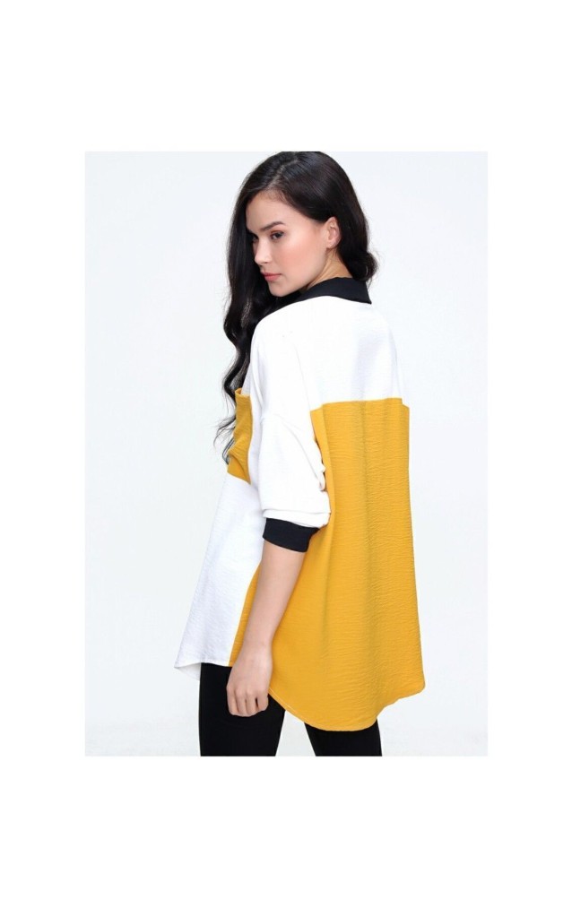 Pasaklı Giyim Kadın İki Renkli Gömlek 3071264 Siyah-Sarı