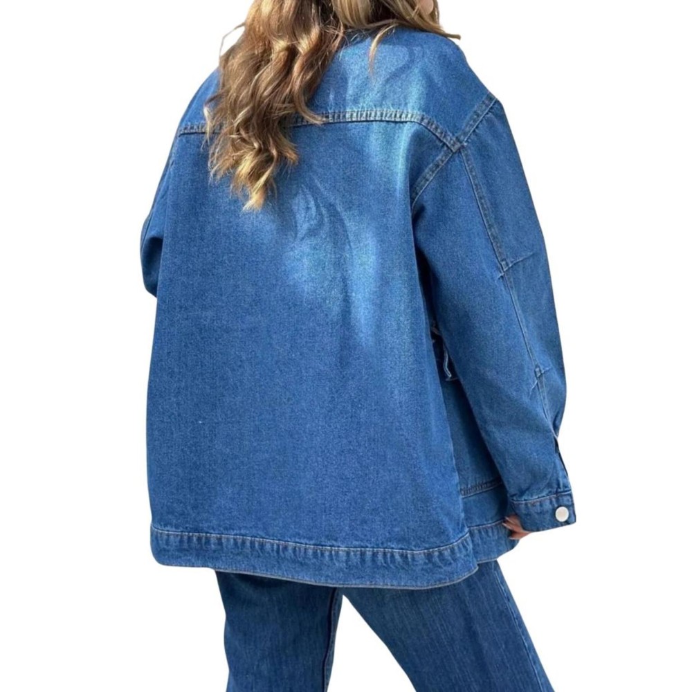 Pasaklı Giyim Pasaklı Giyim Oversize Kot Ceket Mavi - Premium Kadın Giyim