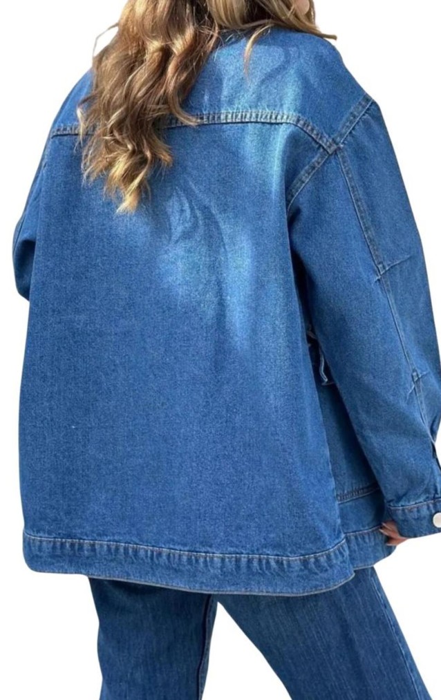 Pasaklı Giyim Oversize Kot Ceket KT001484 Mavi