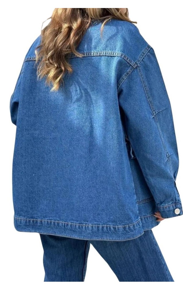 Pasaklı Giyim Oversize Kot Ceket KT001484 Mavi