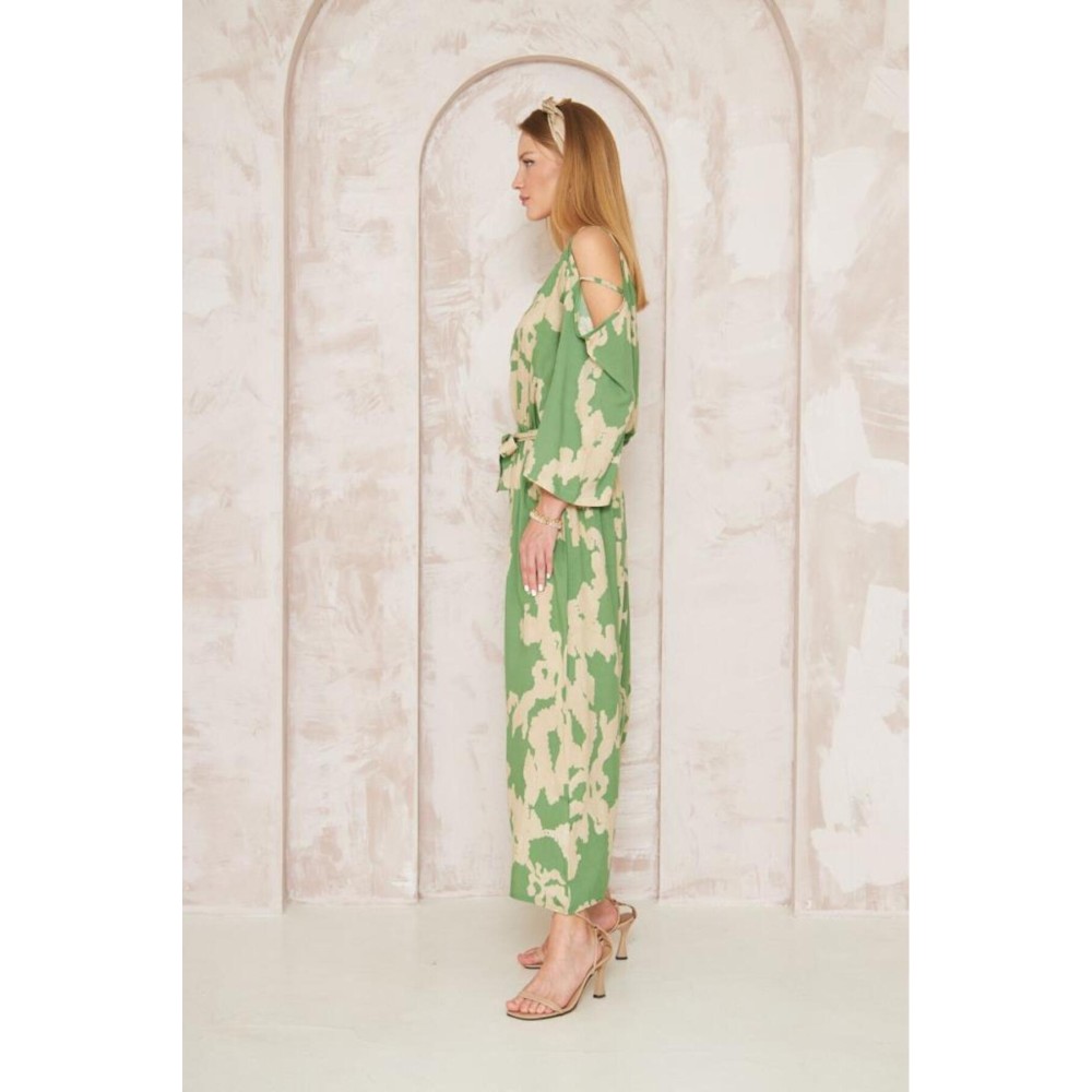 Pasaklı Giyim Pasaklı Giyim Kadın Omuz Dekolte Elbise Yeşil - Premium Kadın Giyim