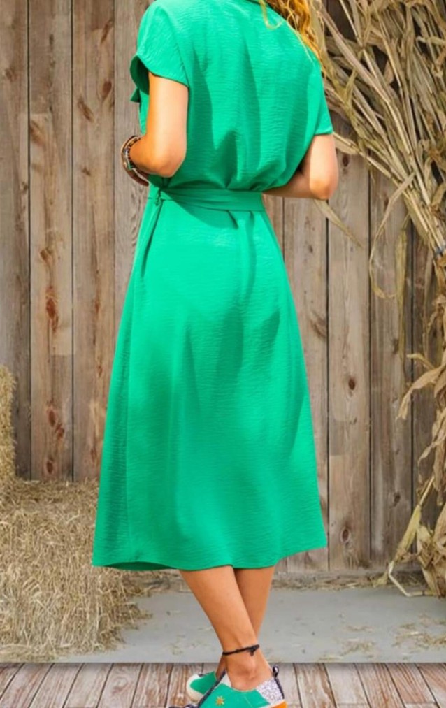 Pasaklı Giyim Kadın Safari Elbise K4045410 Yeşil