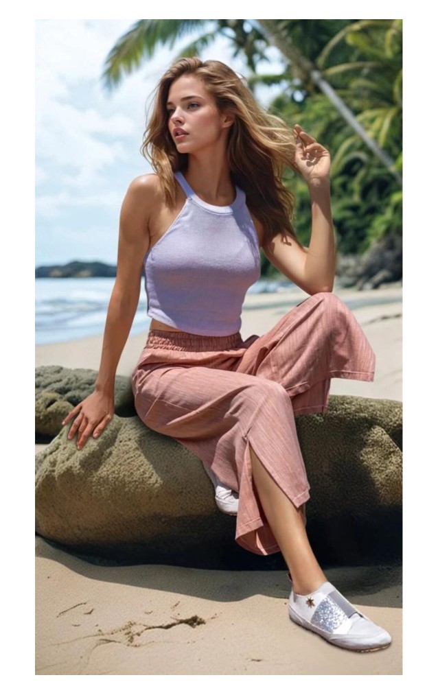 Pasaklı Giyim Kadın Keten Kapri Pantolon 3404209 Turuncu