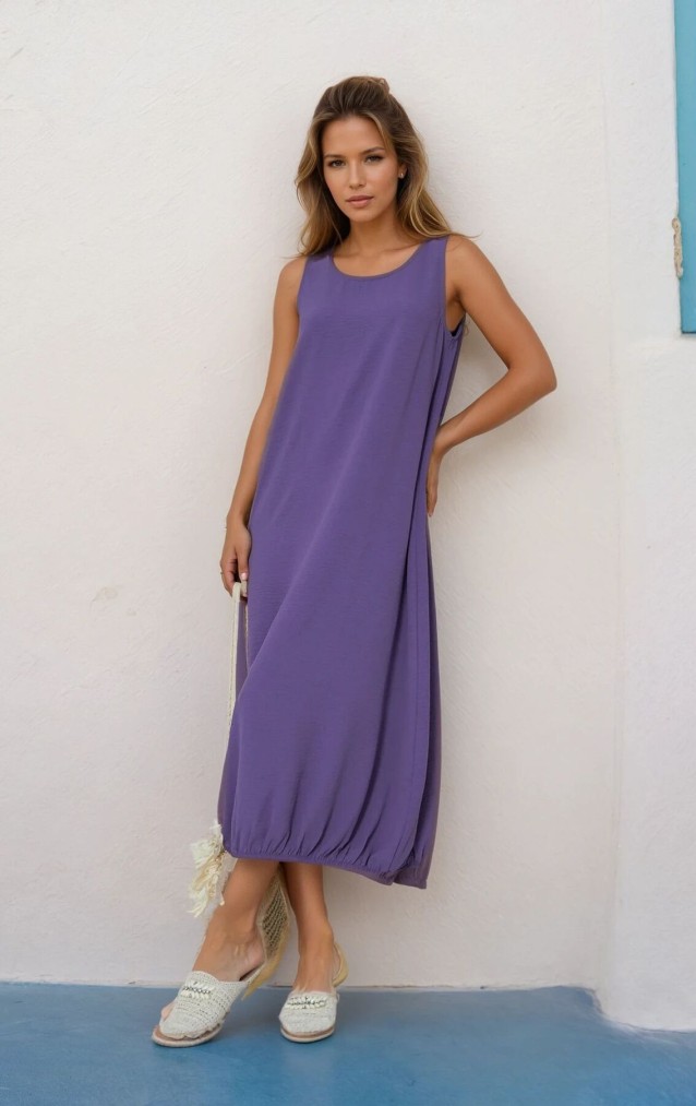Pasaklı Giyim Kadın Eteği Lastikli Aerobin  Yazlık Elbise 3657286 Lila