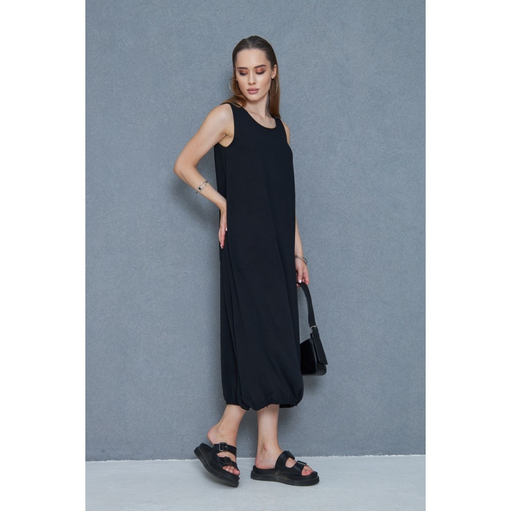 Pasaklı Giyim Pasaklı Giyim Kadın Eteği Lastikli Aerobin Yazlık Elbise Siyah - Premium Kadın Giyim