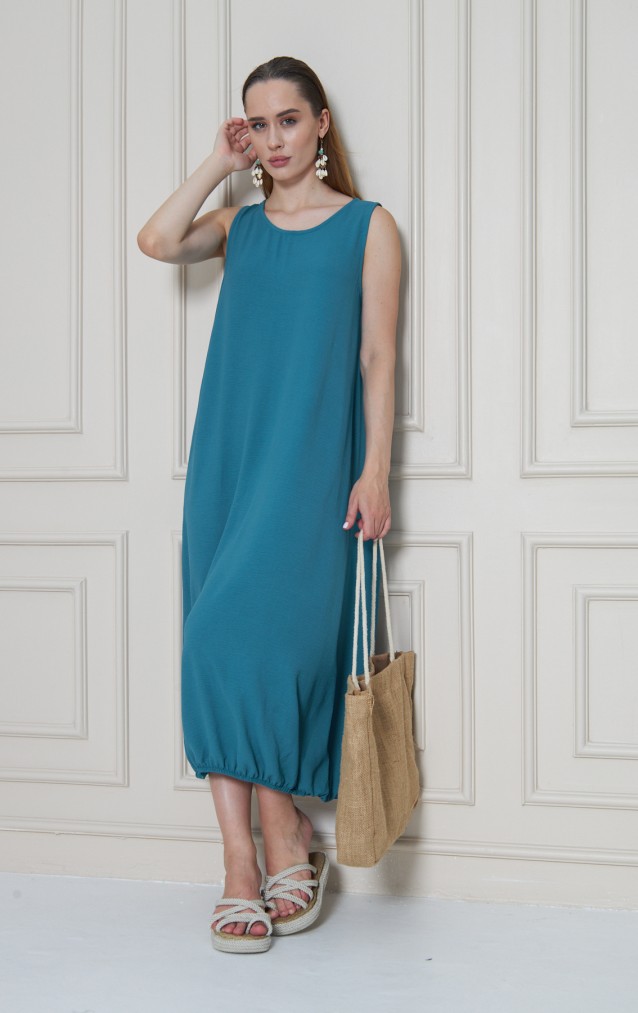 Pasaklı Giyim Kadın Eteği Lastikli Aerobin  Yazlık Elbise 3657286 Petrol