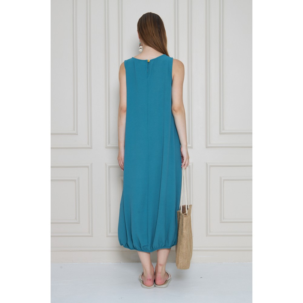 Pasaklı Giyim Pasaklı Giyim Kadın Eteği Lastikli Aerobin Yazlık Elbise Petrol - Premium Kadın Giyim