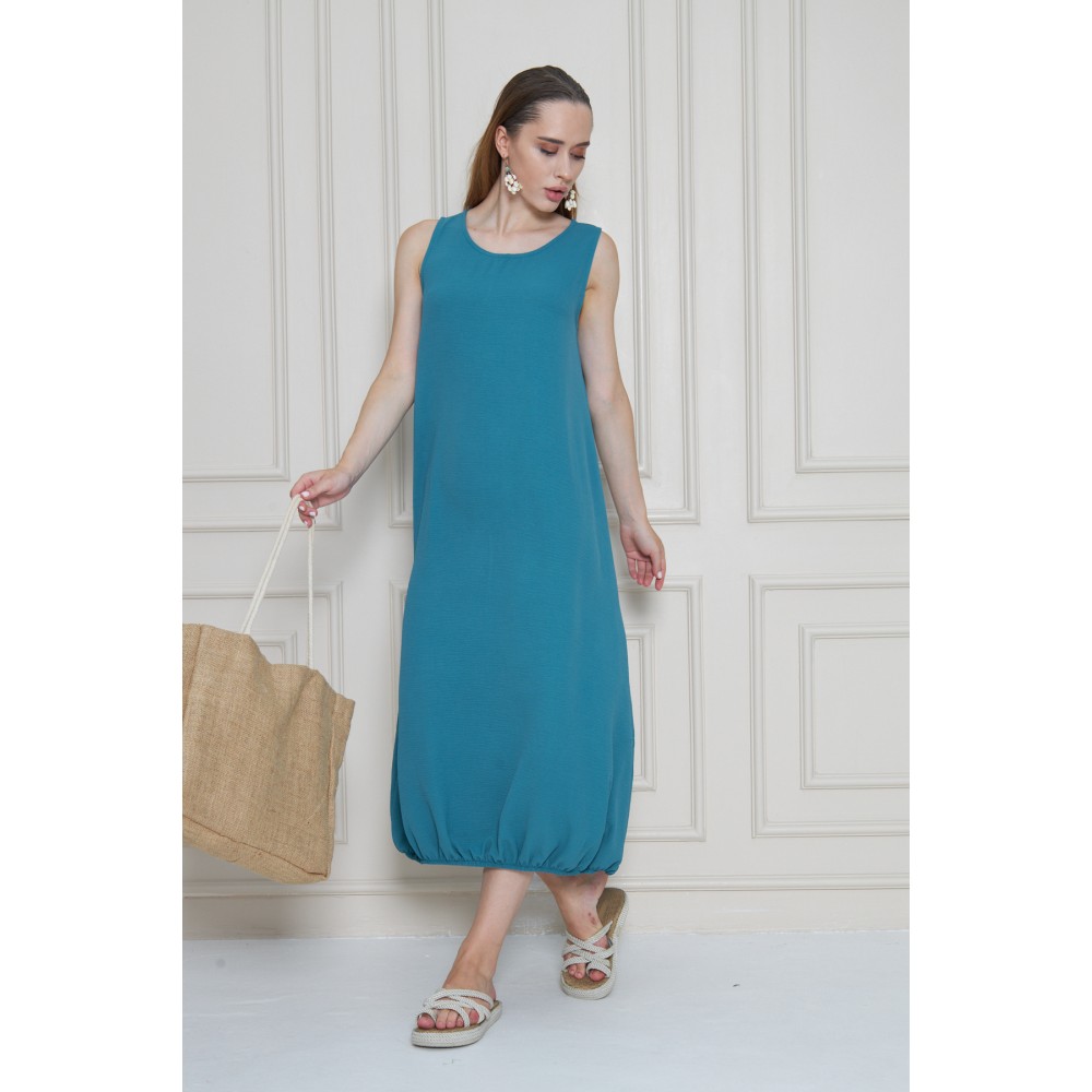 Pasaklı Giyim Pasaklı Giyim Kadın Eteği Lastikli Aerobin Yazlık Elbise Petrol - Premium Kadın Giyim