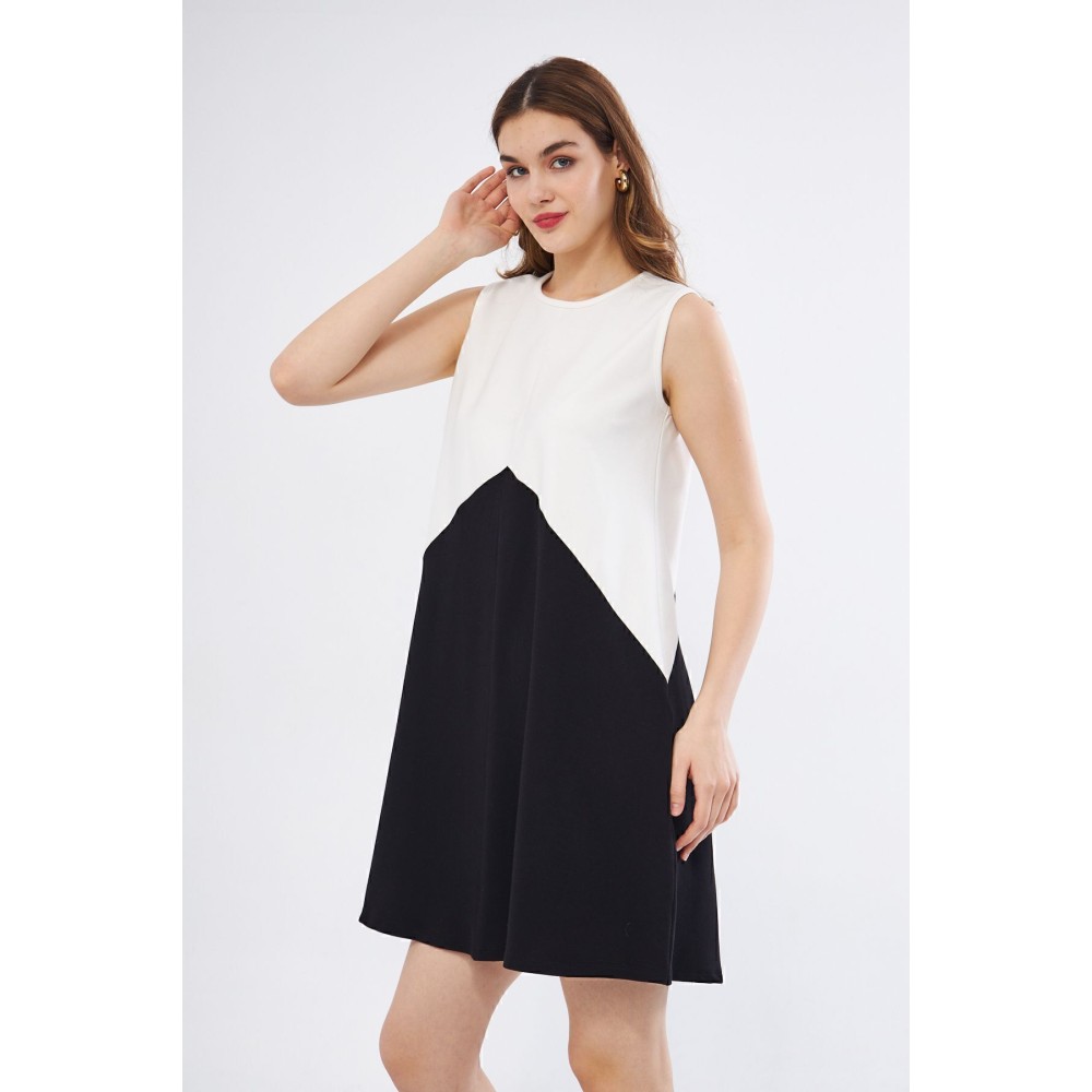 Pasaklı Giyim Pasaklı Giyim Kadın Mini Elbise iyah Beyaz - Premium Kadın Giyim