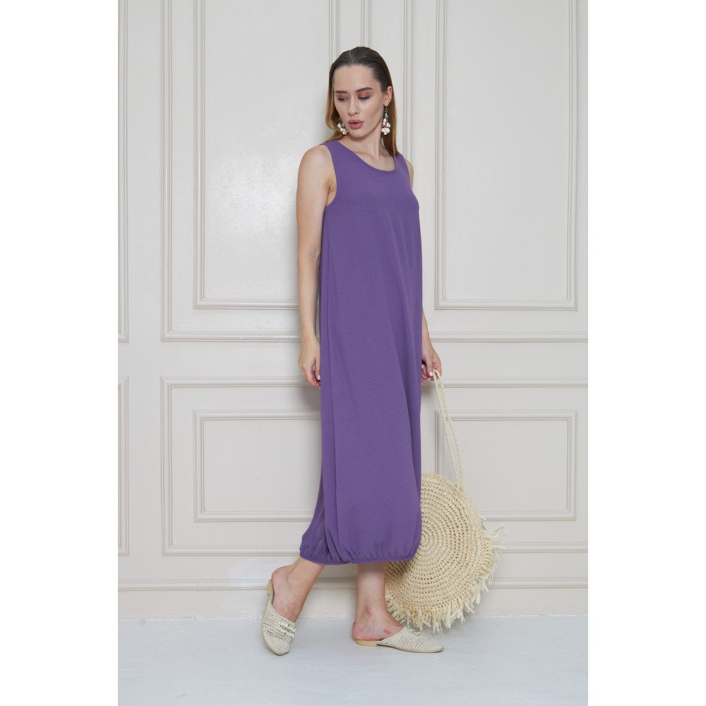 Pasaklı Giyim Pasaklı Giyim Kadın Eteği Lastikli Aerobin Yazlık Elbise Lila - Premium Kadın Giyim