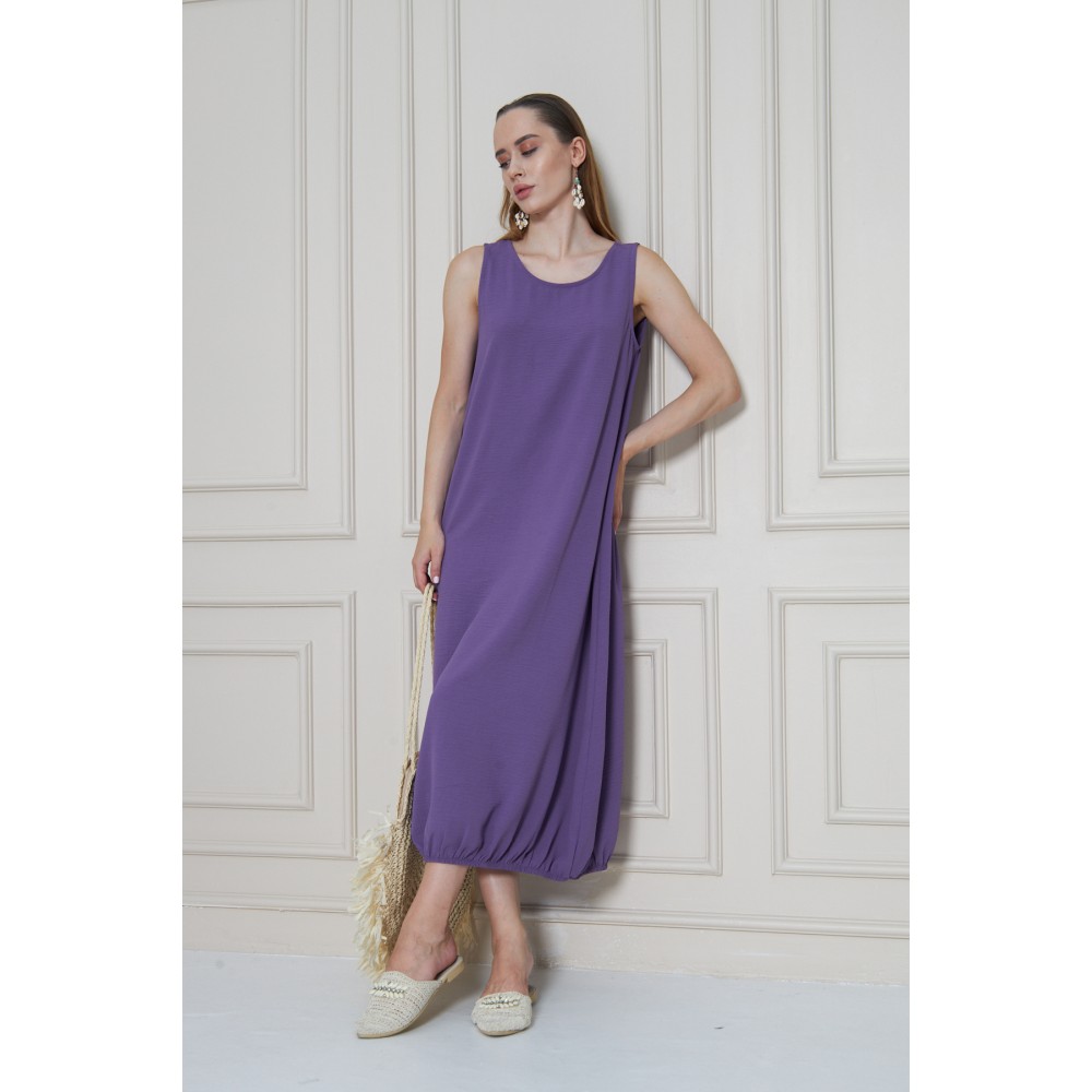 Pasaklı Giyim Pasaklı Giyim Kadın Eteği Lastikli Aerobin Yazlık Elbise Lila - Premium Kadın Giyim