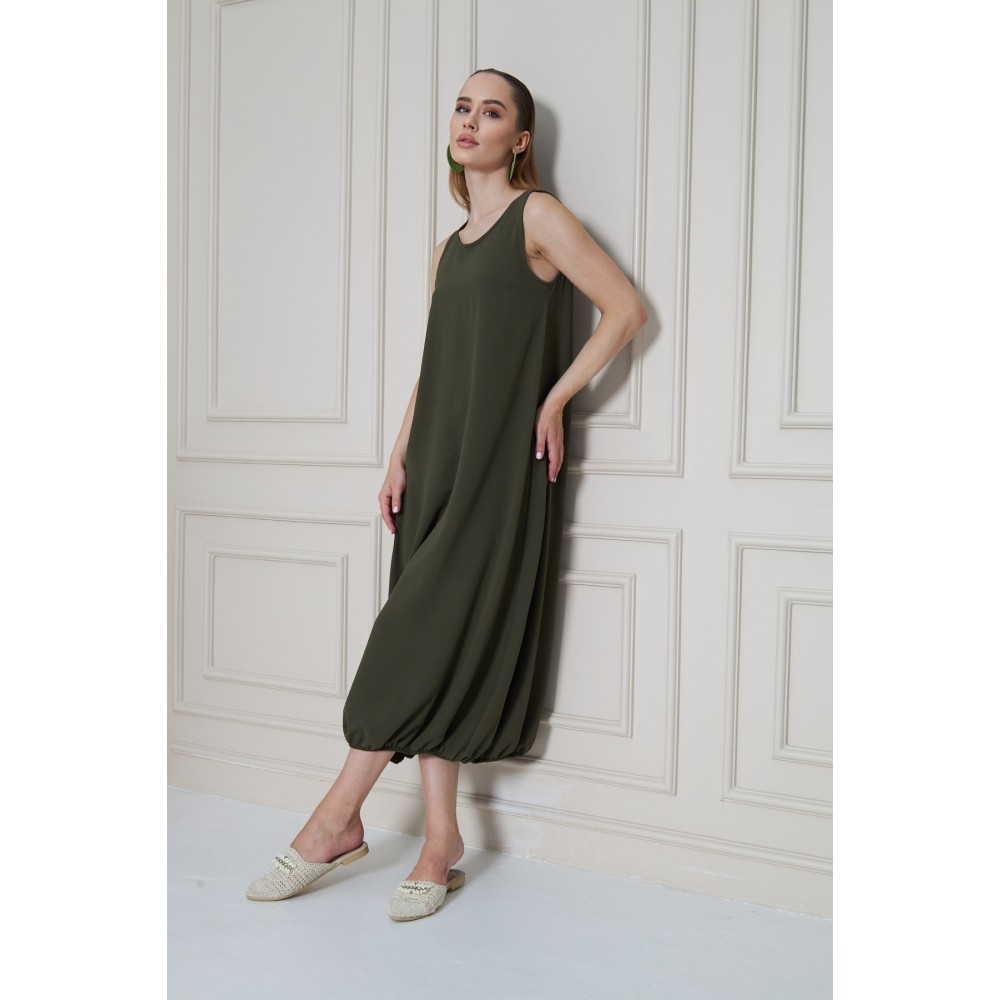 Pasaklı Giyim Pasaklı Giyim Kadın Eteği Lastikli Aerobin Yazlık Elbise Haki - Premium Kadın Giyim