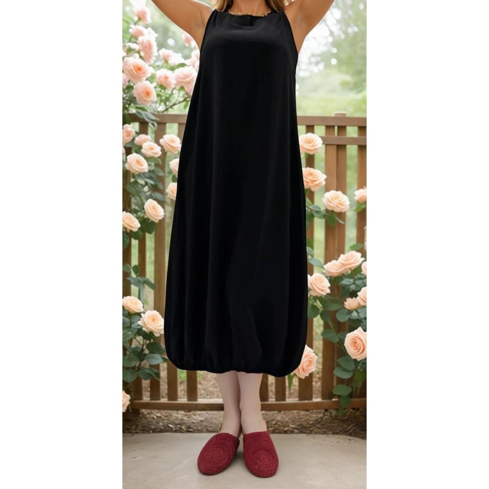 Pasaklı Giyim Pasaklı Giyim Kadın Eteği Lastikli Aerobin Yazlık Elbise Siyah - Premium Kadın Giyim