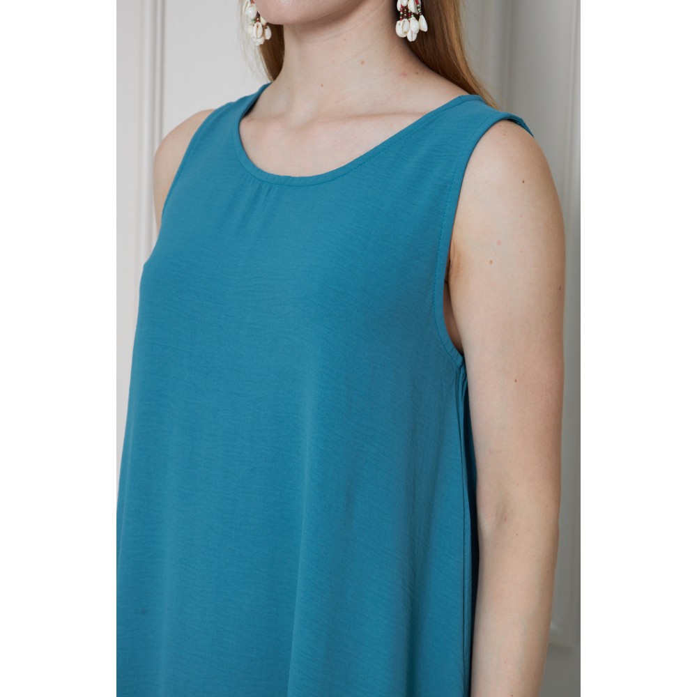 Pasaklı Giyim Pasaklı Giyim Kadın Eteği Lastikli Aerobin Yazlık Elbise Petrol - Premium Kadın Giyim