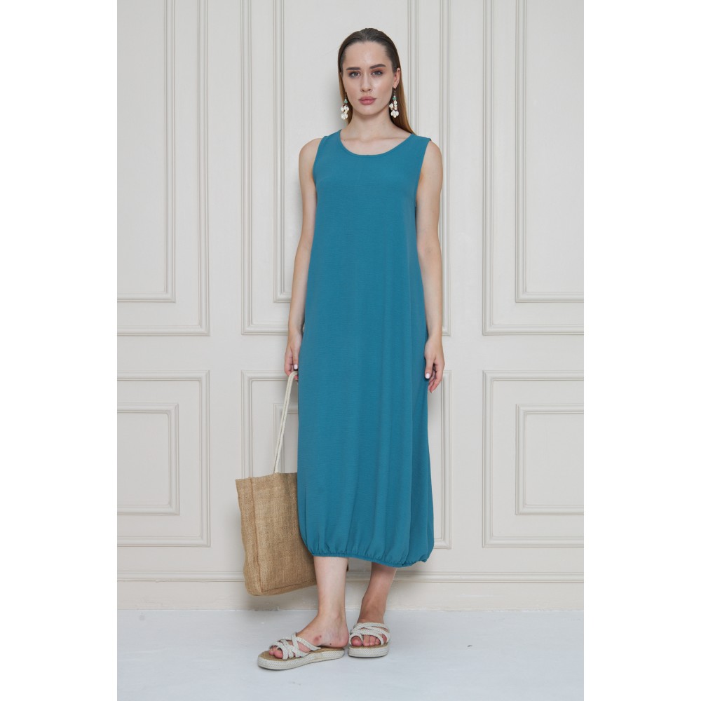 Pasaklı Giyim Pasaklı Giyim Kadın Eteği Lastikli Aerobin Yazlık Elbise Petrol - Premium Kadın Giyim