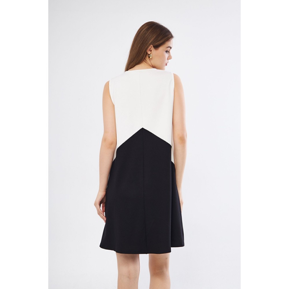 Pasaklı Giyim Pasaklı Giyim Kadın Mini Elbise iyah Beyaz - Premium Kadın Giyim