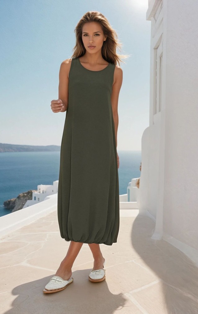 Pasaklı Giyim Kadın Eteği Lastikli Aerobin  Yazlık Elbise 3657286 Haki