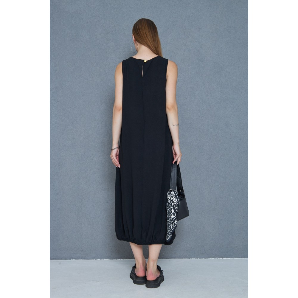 Pasaklı Giyim Pasaklı Giyim Kadın Eteği Lastikli Aerobin Yazlık Elbise Siyah - Premium Kadın Giyim