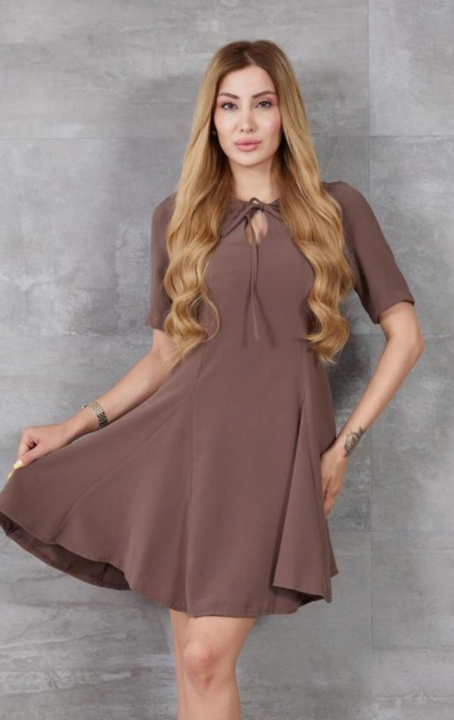 Pasaklı Giyim Kadın Mini Elbise 3752308 Kahverengi