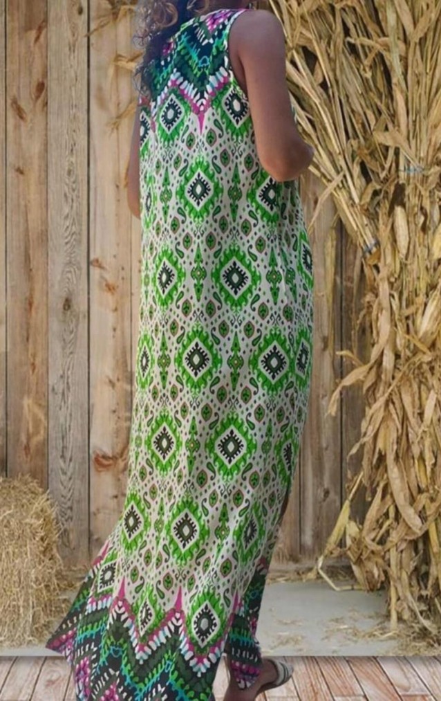 Pasaklı Giyim Kadın Viskon Bohem Elbise 3650286 Yeşil