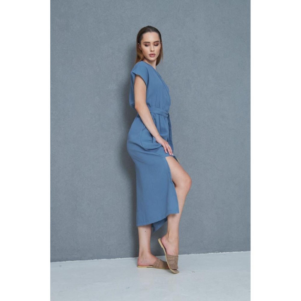 Pasaklı Giyim Pasaklı Giyim Kadın %100 Pamuk Müslin Elbise İndigo - Premium Kadın Giyim
