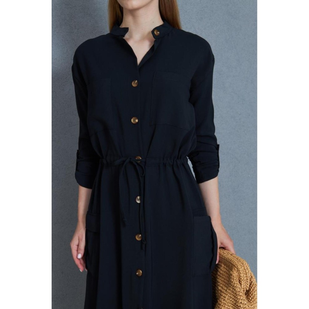 Pasaklı Giyim Pasaklı Giyim Kadın Premium Krep Elbise Siyah - Premium Kadın Giyim