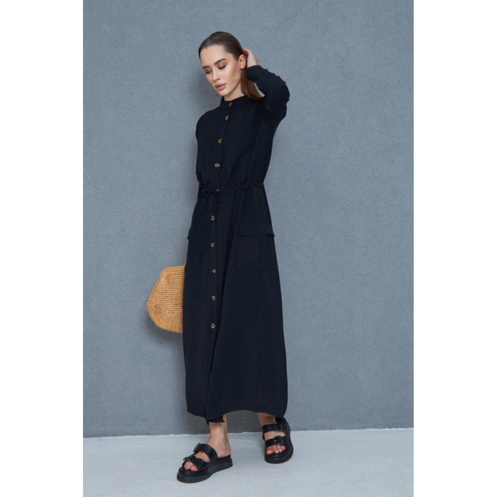 Pasaklı Giyim Pasaklı Giyim Kadın Premium Krep Elbise Siyah - Premium Kadın Giyim