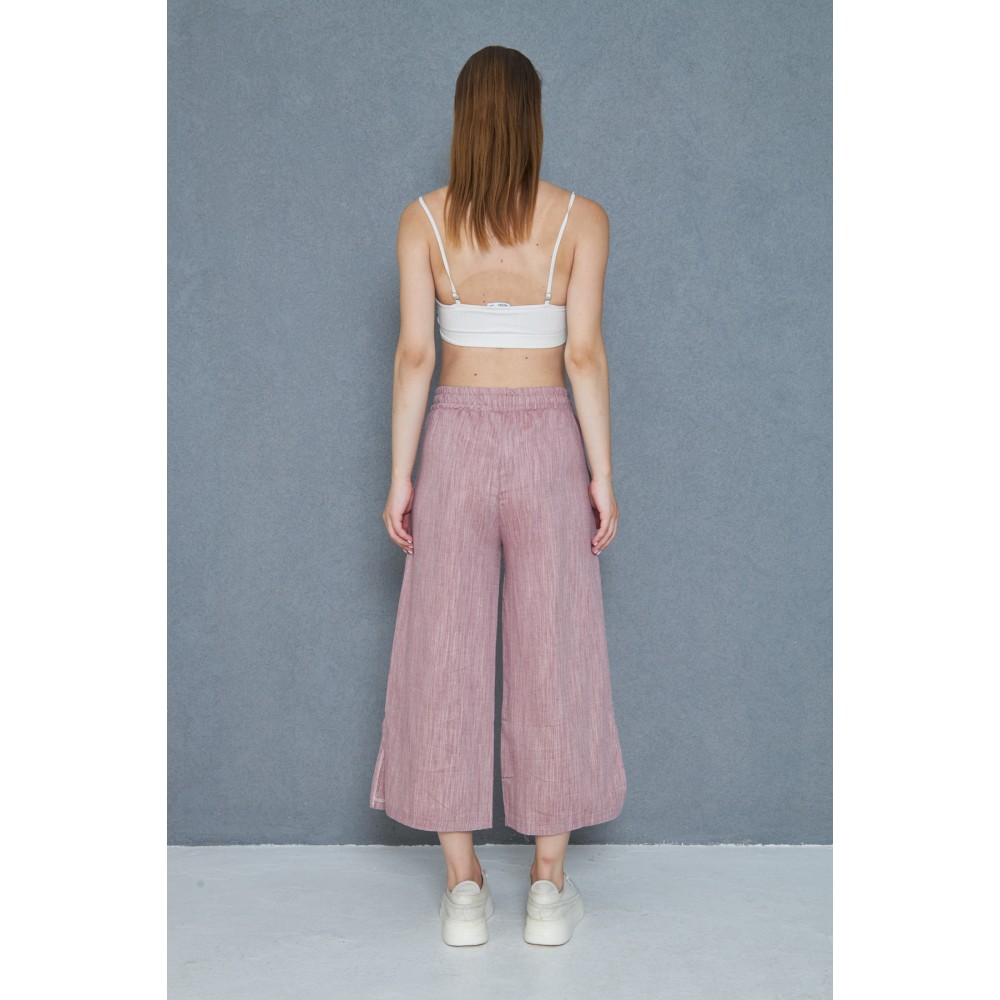 Pasaklı Giyim Pasaklı Giyim Kadın Keten Kapri Pantolon Bordo - Premium Kadın Giyim