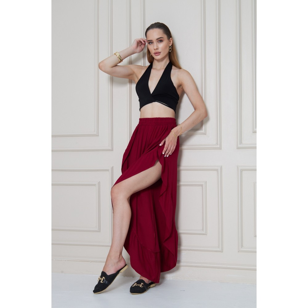 Pasaklı Giyim Pasaklı Giyim Bohem Pantolon Etek Bordo - Premium Kadın Giyim