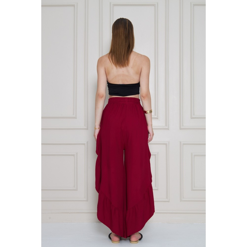 Pasaklı Giyim Pasaklı Giyim Bohem Pantolon Etek Bordo - Premium Kadın Giyim