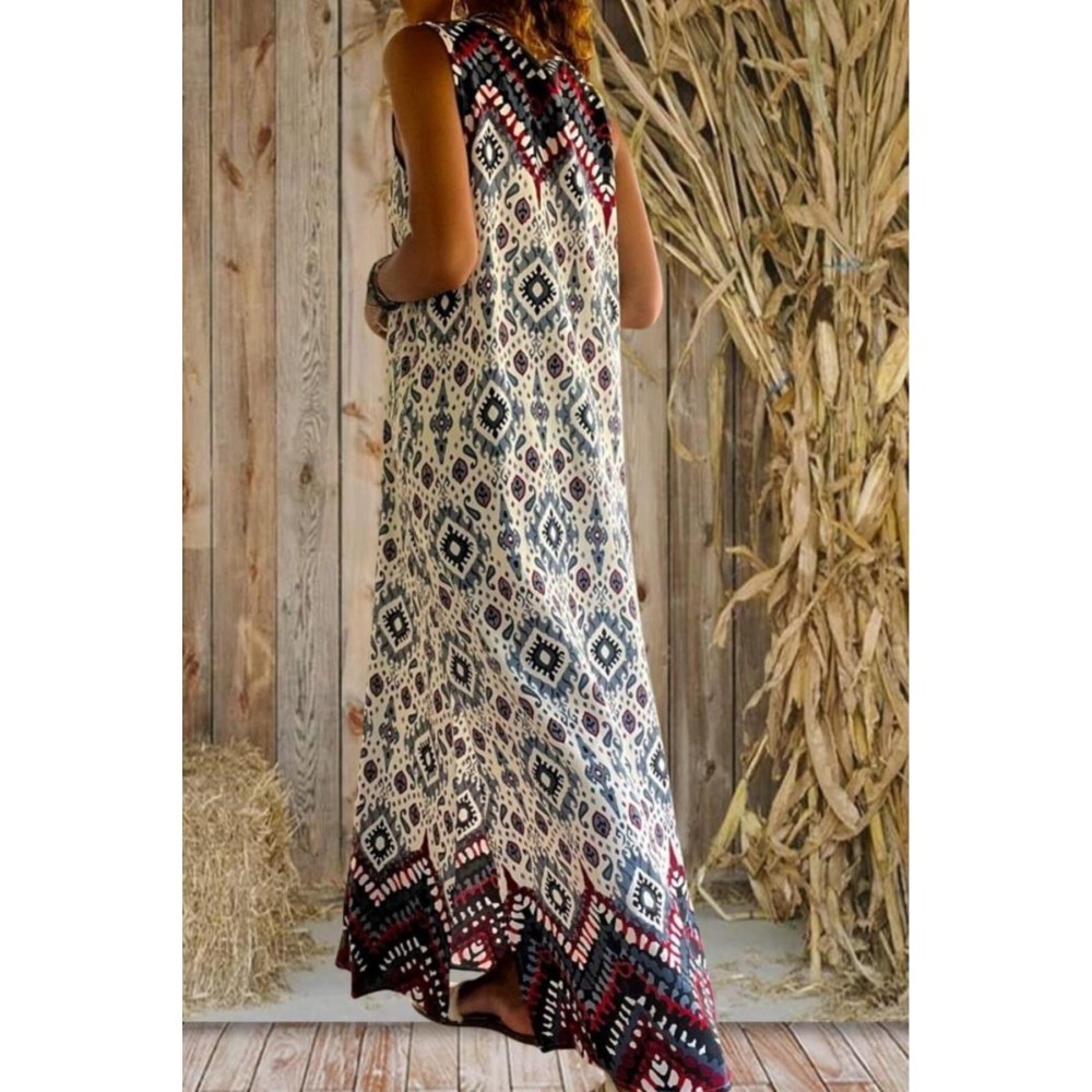 Pasaklı Giyim Pasaklı Giyim Kadın Viskon Bohem Elbise Gri - Premium Kadın Giyim