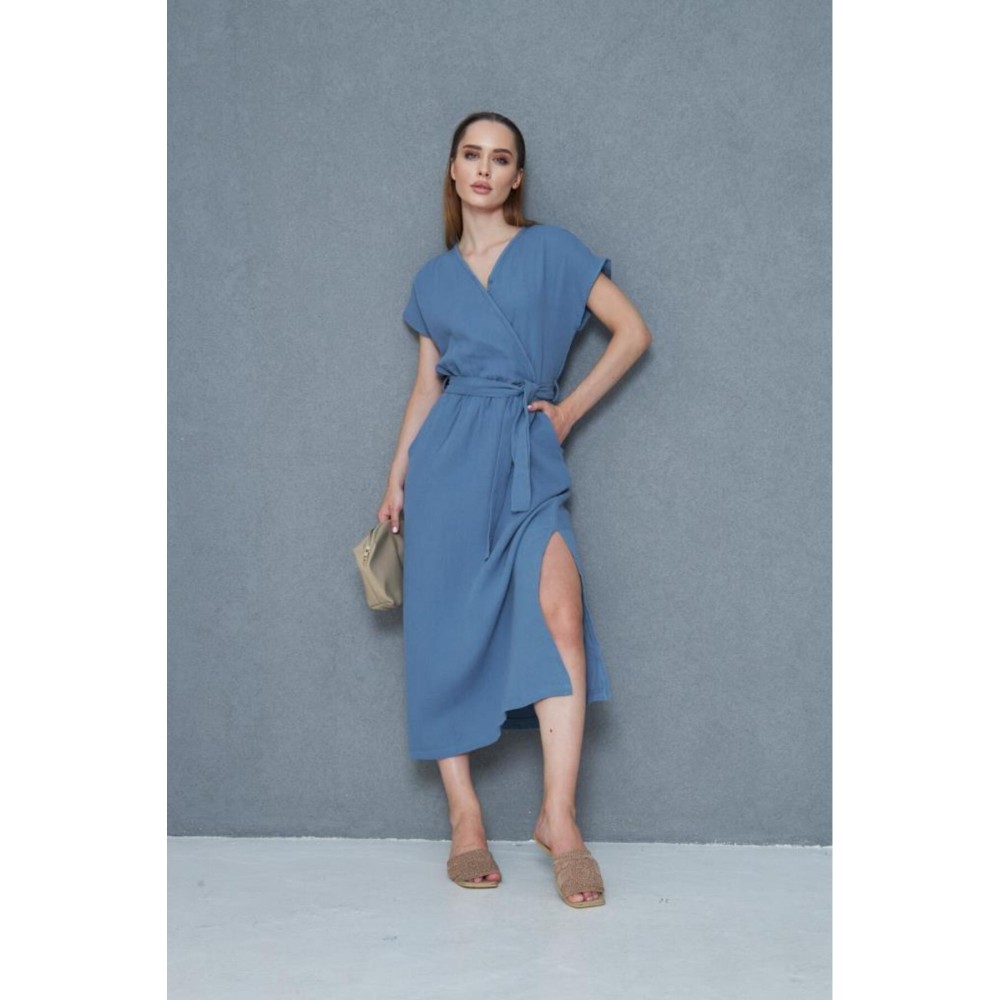 Pasaklı Giyim Pasaklı Giyim Kadın %100 Pamuk Müslin Elbise İndigo - Premium Kadın Giyim