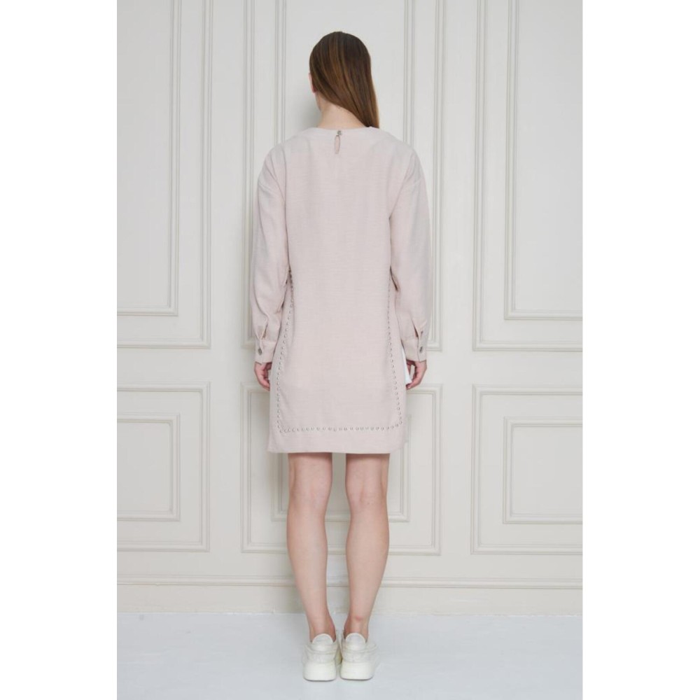 Pasaklı Giyim Pasaklı Giyim Kadın Premium Bambu Keten İncili Tunik Taş - Premium Kadın Giyim