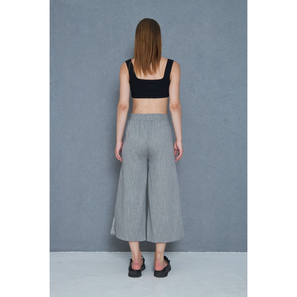 Pasaklı Giyim Pasaklı Giyim Kadın Keten Kapri Pantolon Siyah - Premium Kadın Giyim