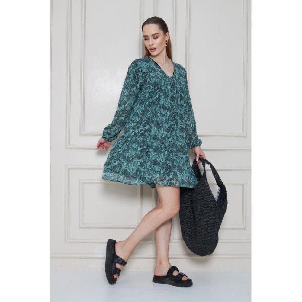 Pasaklı Giyim Pasaklı Giyim Kadın Şifon Elbise Yeşil - Premium Kadın Giyim
