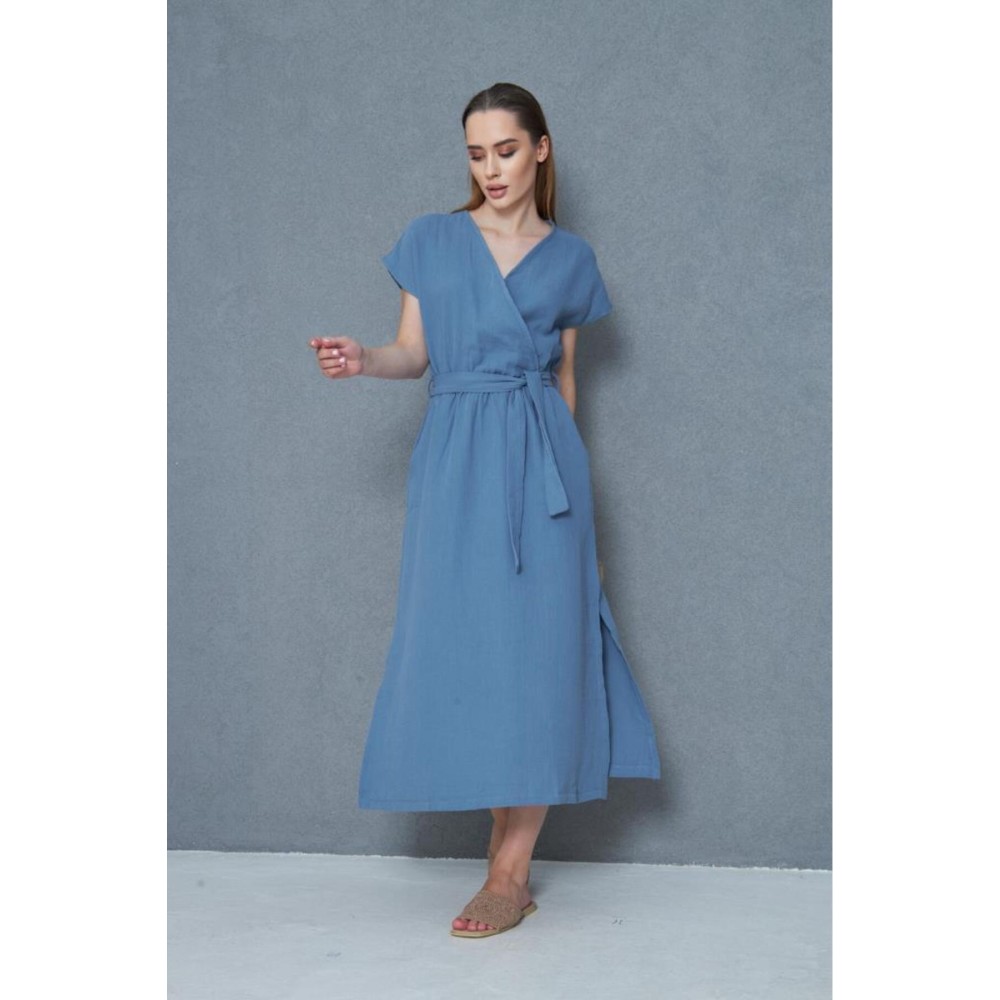 Pasaklı Giyim Pasaklı Giyim Kadın %100 Pamuk Müslin Elbise İndigo - Premium Kadın Giyim