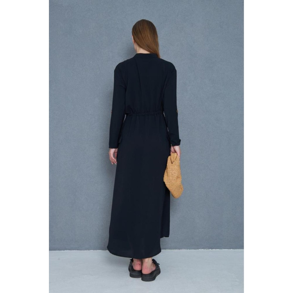 Pasaklı Giyim Pasaklı Giyim Kadın Premium Krep Elbise Siyah - Premium Kadın Giyim