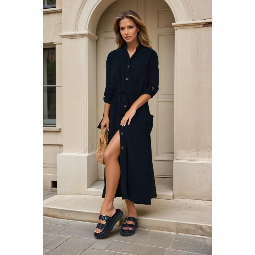 Pasaklı Giyim Pasaklı Giyim Kadın Premium Krep Elbise Siyah - Premium Kadın Giyim