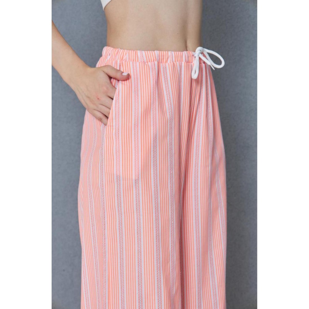 Pasaklı Giyim Pasaklı Giyim Kadın Fistolu Poplin Pantolon Pembe -Beyaz - Premium Kadın Giyim