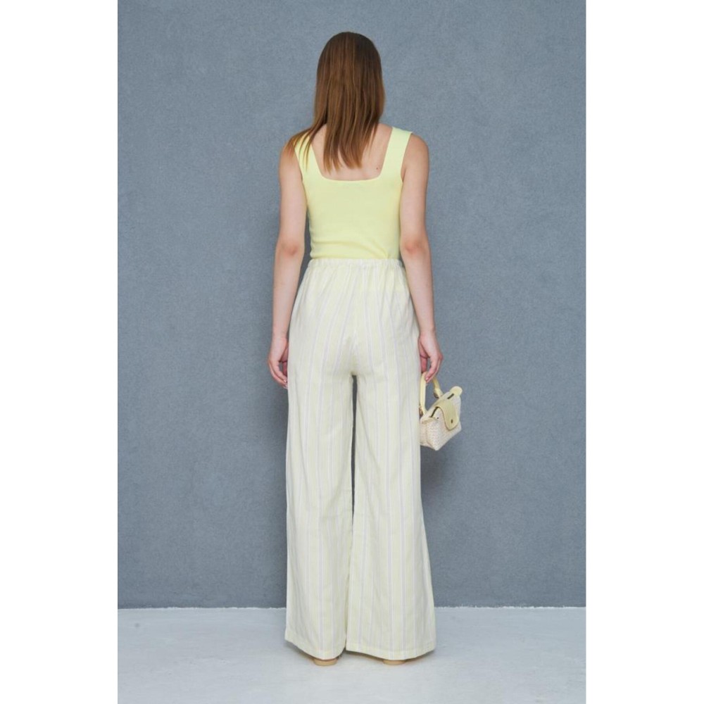 Pasaklı Giyim Pasaklı Giyim Kadın Fistolu Poplin Pantolon Sarı - Premium Kadın Giyim