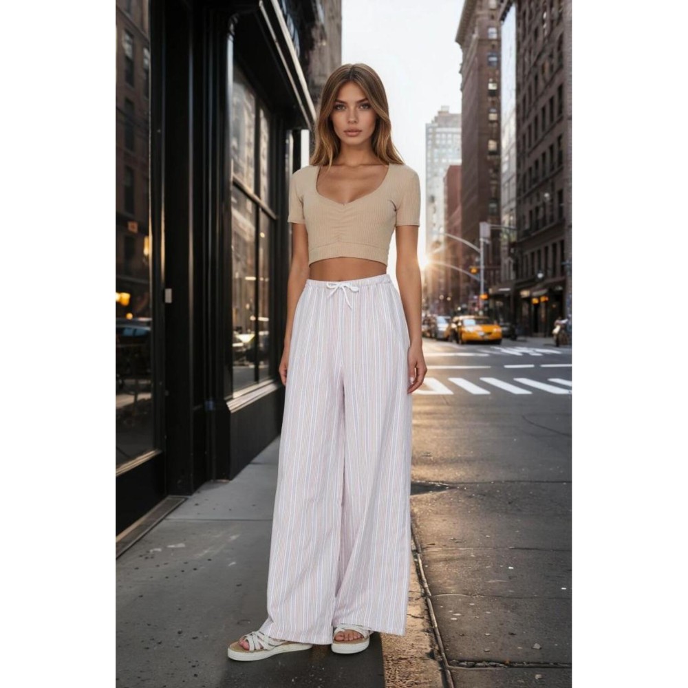 Pasaklı Giyim Pasaklı Giyim Kadın Fistolu Poplin Pantolon Bej - Premium Kadın Giyim