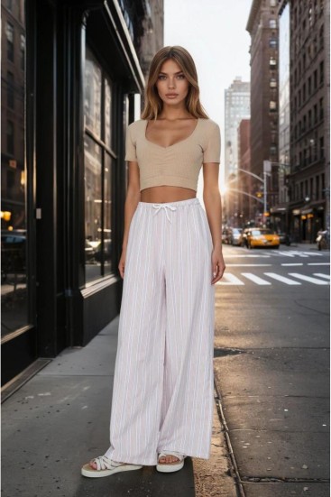 Pasaklı Giyim Kadın Fistolu Poplin Pantolon 3757176 Bej