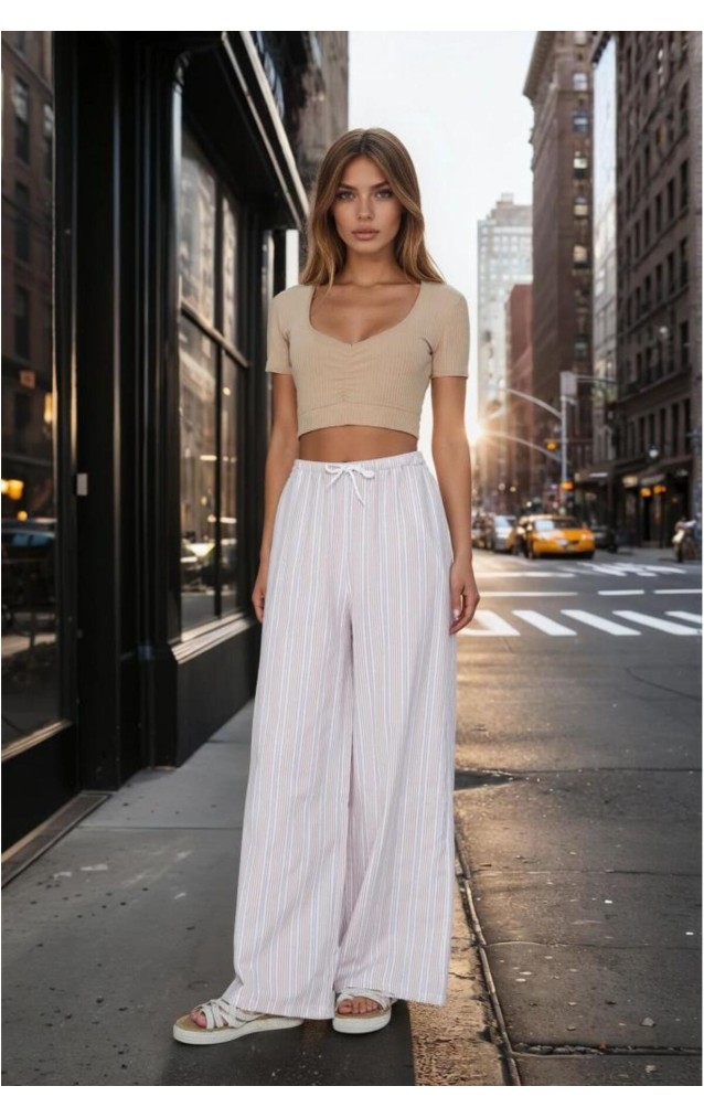 Pasaklı Giyim Kadın Fistolu Poplin Pantolon 3757176 Bej