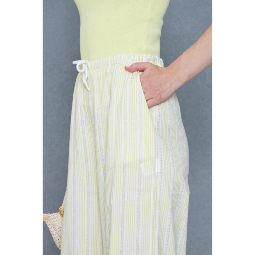 Pasaklı Giyim Pasaklı Giyim Kadın Fistolu Poplin Pantolon Sarı - Premium Kadın Giyim