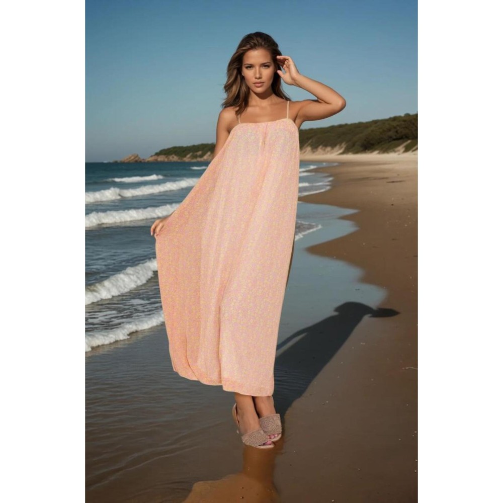 Pasaklı Giyim Kadın Straplez Astarlı Şifon Midi Yazlık Elbise - Premium Kadın Giyim