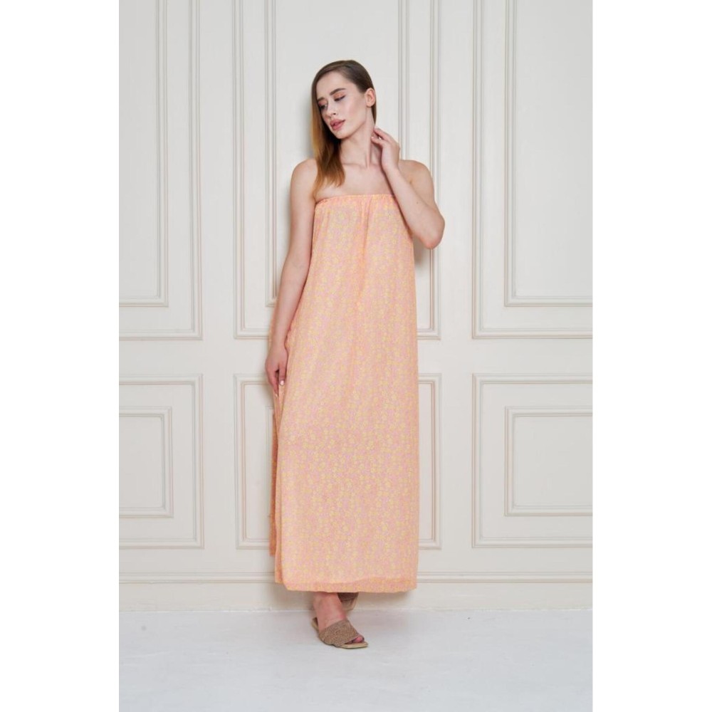 Pasaklı Giyim Kadın Straplez Astarlı Şifon Midi Yazlık Elbise - Premium Kadın Giyim