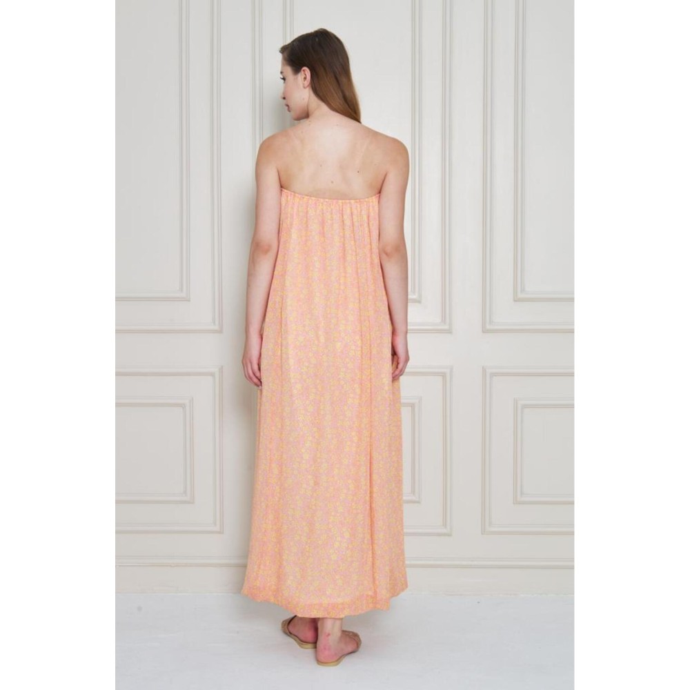 Pasaklı Giyim Kadın Straplez Astarlı Şifon Midi Yazlık Elbise - Premium Kadın Giyim