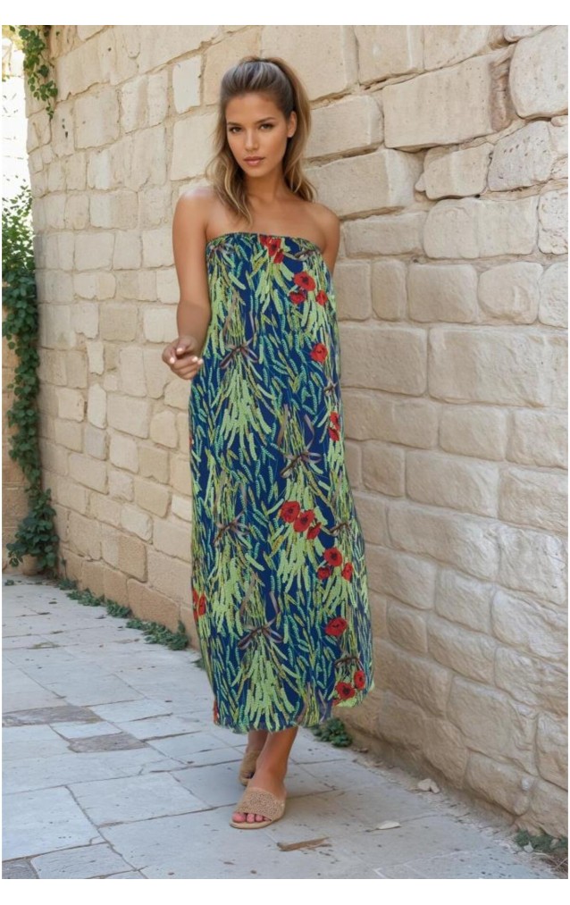 Kadın Straplez Astarlı Şifon Midi Yazlık Elbise Kırmızı 3753374