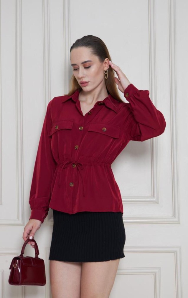 Pasaklı Giyim Kadın Kupra Gömlek 3738308 Bordo